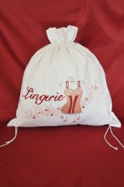 Sac blanc lingerie guépière brodée