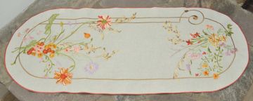 Chemin de table 38x98cm Blanc (Fleurs des champs)