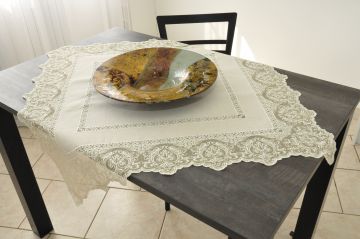 Carré brodé 89x89 lin tulle