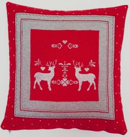 Housse de coussin  brodé élans