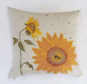 Housse coussin  brodée 43x43 tounesol