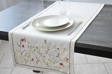 Chemin de table  43x119 Prairie fleurie lin