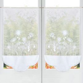 Brise-bise 58x80 fleurs de champs transparent polyester coton