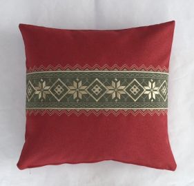 Housse de coussin brodée  43x43 appliqué velours 