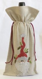 Pochette bouteille brodée 17x32