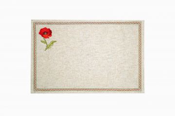 Set de table  brodé 35x50 blanc coquelicots