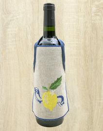 Tablier blle brodé 22x15 lin citrons