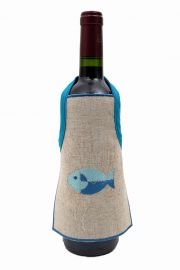 Tablier blle brodé 22x15 lin poisson
